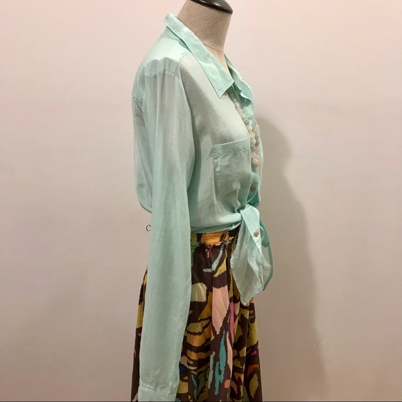 Calypso St. Barth light green cotton and silk button-down shirt. Size M. NWOT - Picture 13 of 13
